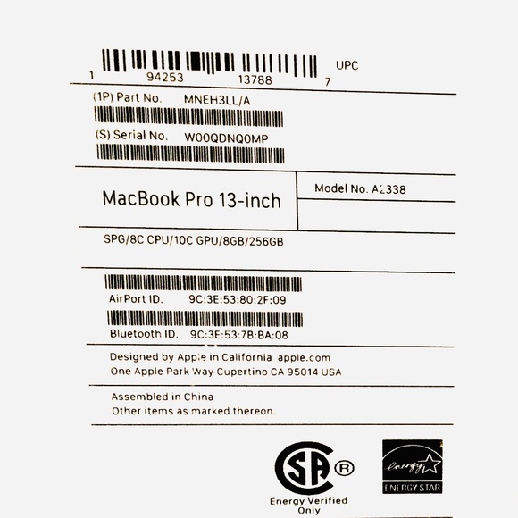 New! MacBook Pro 13 A2338 BOX ONLY - Picture 4 of 4